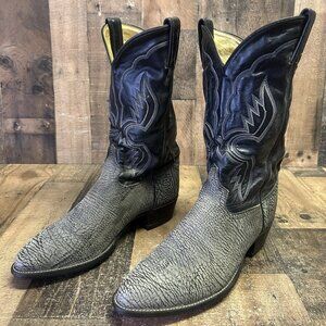 Tony Lama Vintage Sueded Bull Shoulder Western Cowboy Boots Mens 12 D